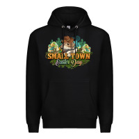 Black Small town Easter Day Premium Hoodie - HowdyJamesFarm