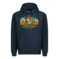 Navy Small town Easter Day Premium Hoodie - HowdyJamesFarm