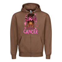 Chestnut lets beat cancer afro messy bun Zipper Hoodie - texasbilliewilder