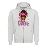 Dove Grey lets beat cancer afro messy bun Zipper Hoodie - texasbilliewilder