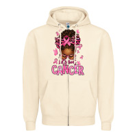 Sandshell lets beat cancer afro messy bun Zipper Hoodie - texasbilliewilder