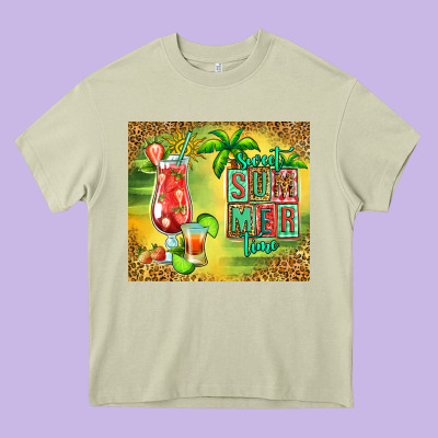 Sweet Summer Time Margarita Heavy Core Tee Designed By Jasminsmagicworld