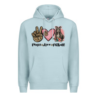 Blue Mist peace love pitbull Premium Hoodie - JahusDesignShop