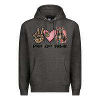 Charcoal Heather peace love pitbull Premium Hoodie - JahusDesignShop