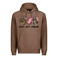 Chestnut peace love pitbull Premium Hoodie - JahusDesignShop