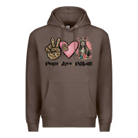Coffee peace love pitbull Premium Hoodie - JahusDesignShop