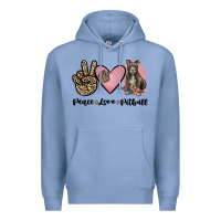 Colony Blue peace love pitbull Premium Hoodie - JahusDesignShop