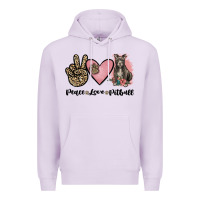 Lilac peace love pitbull Premium Hoodie - JahusDesignShop