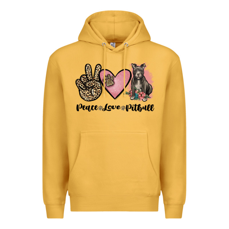 Peace Love Pitbull Premium Hoodie by JahusDesignShop | Teevron