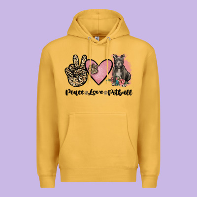 Peace Love Pitbull Premium Hoodie Designed By Jahusdesignshop