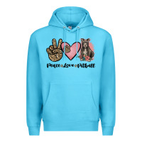 Ocean Blue peace love pitbull Premium Hoodie - JahusDesignShop