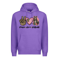 Purple peace love pitbull Premium Hoodie - JahusDesignShop