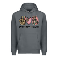 Rock peace love pitbull Premium Hoodie - JahusDesignShop
