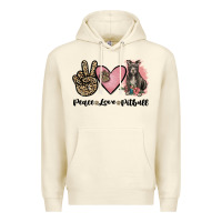 Sandshell peace love pitbull Premium Hoodie - JahusDesignShop