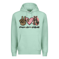 Seafoam peace love pitbull Premium Hoodie - JahusDesignShop