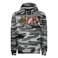 Slate Camo peace love pitbull Premium Hoodie - JahusDesignShop