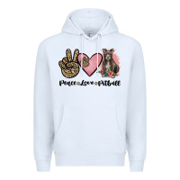 White peace love pitbull Premium Hoodie - JahusDesignShop