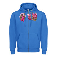 True Royal Breast Cancer skeleton hands Zipper Hoodie - NancyCooperArtShop