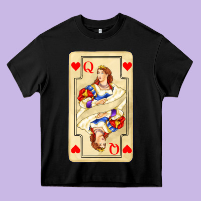 Love Playing Cards Queen Heavy Core Tee Designed By Adodesignshop