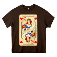 Chocolate Brown love playing cards queen Heavy Core Tee - AdoDesignShop