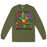 Army Green autism acceptance Long Sleeve Tee - LillyAllenDesigns