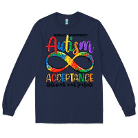 Navy autism acceptance Long Sleeve Tee - LillyAllenDesigns