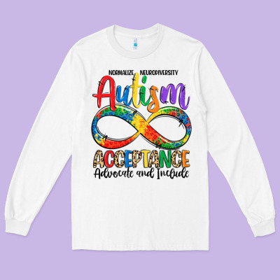 Autism Acceptance Long Sleeve Tee Designed By Lillyallendesigns