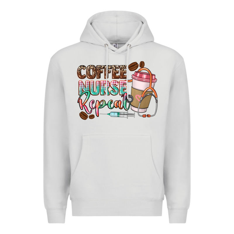 Coffee Nurse Repeat Premium Hoodie by CowGirlArtShop | Teevron