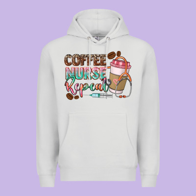 Coffee Nurse Repeat Premium Hoodie Designed By Cowgirlartshop