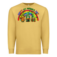 Antique Gold Happy St. Patrick's Day rainbow gnomes Premium Sweatshirt - CowGirlArtShop