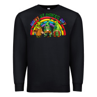 Black Happy St. Patrick's Day rainbow gnomes Premium Sweatshirt - CowGirlArtShop