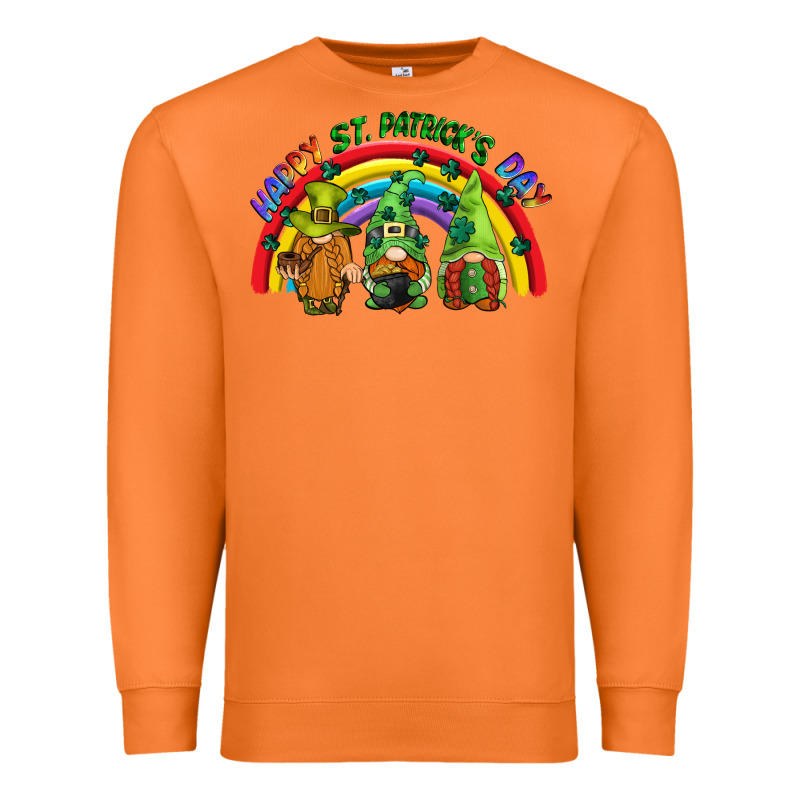 Happy St. Patrick's Day Rainbow Gnomes Premium Sweatshirt by CowGirlArtShop | Teevron