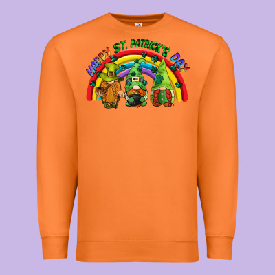 Happy St. Patrick's Day Rainbow Gnomes Premium Sweatshirt Designed By Cowgirlartshop