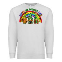 Dove Grey Happy St. Patrick's Day rainbow gnomes Premium Sweatshirt - CowGirlArtShop