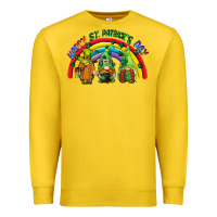Lemon Happy St. Patrick's Day rainbow gnomes Premium Sweatshirt - CowGirlArtShop