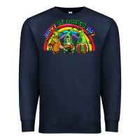 Navy Happy St. Patrick's Day rainbow gnomes Premium Sweatshirt - CowGirlArtShop