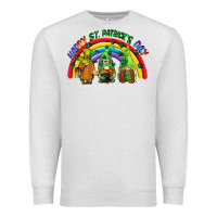 Oatmeal Heather Happy St. Patrick's Day rainbow gnomes Premium Sweatshirt - CowGirlArtShop