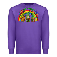 Purple Happy St. Patrick's Day rainbow gnomes Premium Sweatshirt - CowGirlArtShop