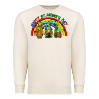 Sandshell Happy St. Patrick's Day rainbow gnomes Premium Sweatshirt - CowGirlArtShop