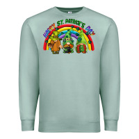Seafoam Happy St. Patrick's Day rainbow gnomes Premium Sweatshirt - CowGirlArtShop