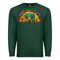 Sports Green Happy St. Patrick's Day rainbow gnomes Premium Sweatshirt - CowGirlArtShop