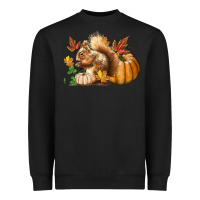 Black Fall Squirrel Heavyweight Sweatshirt - LillyAllenDesigns