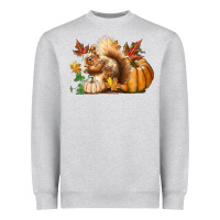 Heather Grey Fall Squirrel Heavyweight Sweatshirt - LillyAllenDesigns