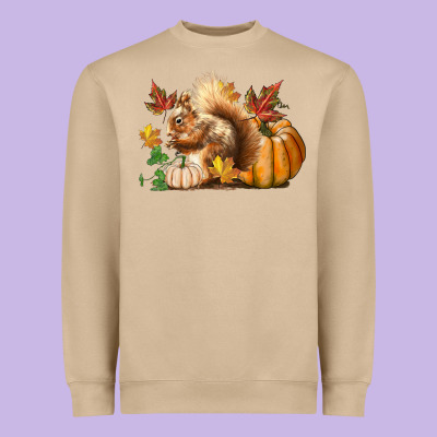 Fall Squirrel Heavyweight Sweatshirt Designed By Lillyallendesigns