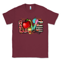 Burgundy love teacher Classic Tee - NancyCooperArtShop