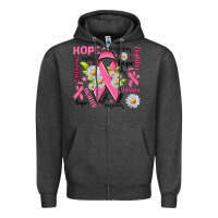 Charcoal Heather Breast Cancer Zipper Hoodie - NancyCooperArtShop