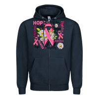 Navy Breast Cancer Zipper Hoodie - NancyCooperArtShop