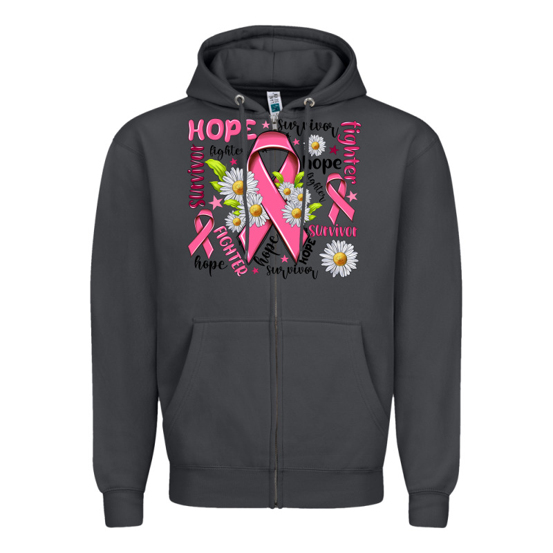 Breast Cancer Zipper Hoodie by NancyCooperArtShop | Teevron