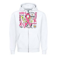 White Breast Cancer Zipper Hoodie - NancyCooperArtShop