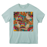 Arona school bus driver and flower seamless patterns Heavy Core Tee - BundleAndBundleShop